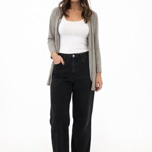 Gray Open Front Women's Sweater